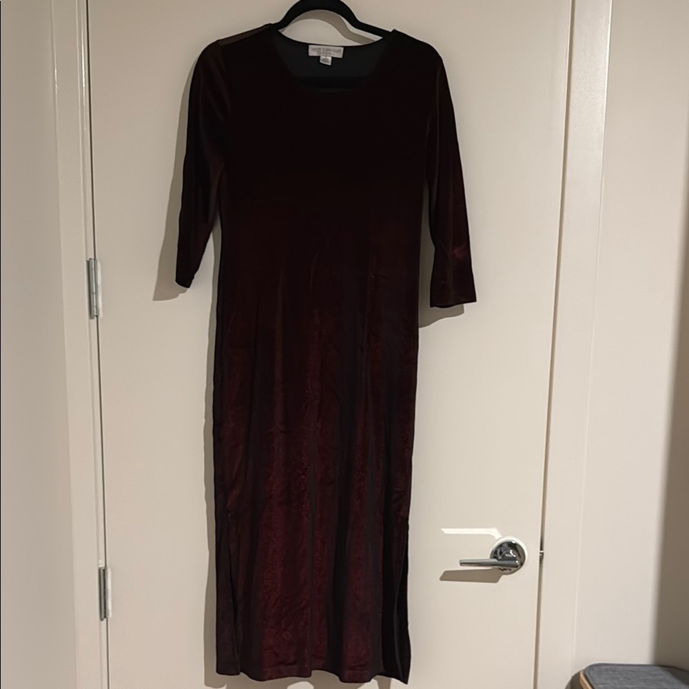Long Burgundy Velvet Dress